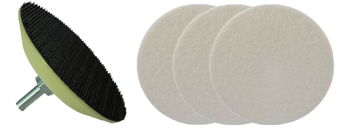 75mm backing Pad with Rayon Felt polishing pads