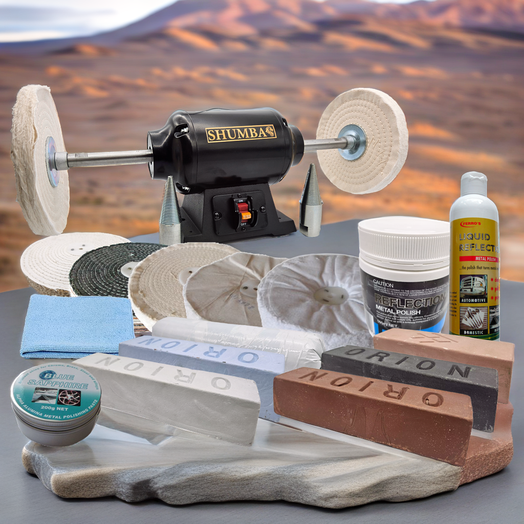 750 Watt 1HP Bench Polisher With 200mm Polishing Kit Polishup