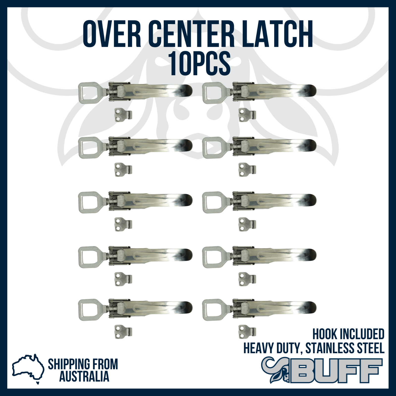 Heavy Duty Over Center Latch & Catch, Stainless Steel (10 Pack) Polishup