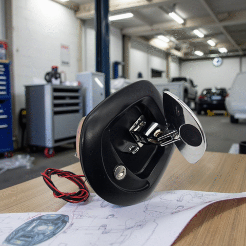 Black Chrome Whale Tail T Handle Powered Compression Lock