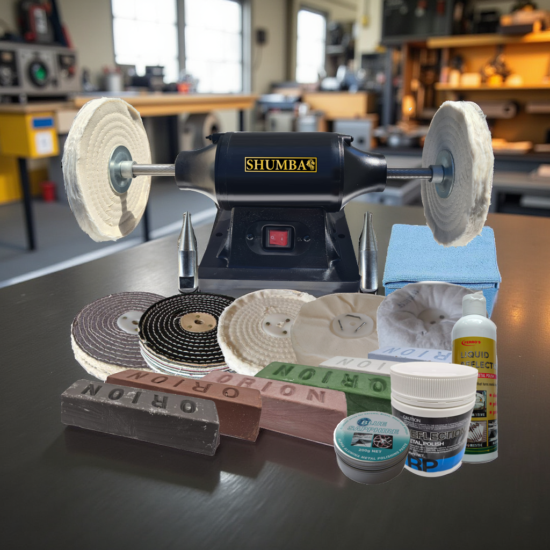 Shumba 550W 150mm bench polisher with metal polishing kit