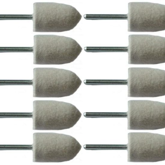 16mm Felt Polishing Point With 3mm Shaft 10 Pack 323931746141