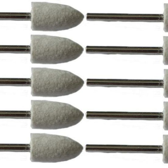 10mm Felt Polishing Point With 3mm Shaft 10 Pack 163888131543