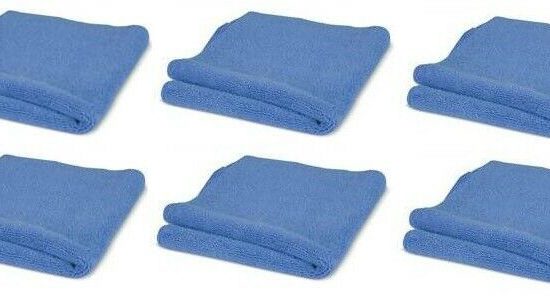 Blue Microfibre Polishing Cloths 6 Pack 163888092036