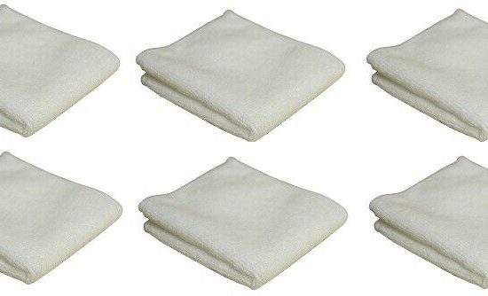 White Microfibre Polishing Cloths 6 Pack 323931606616